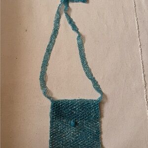 Elegant Blue Mesh Women's Bag